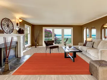 Modern Orange Wool Gabbeh Oriental Area Rug 8x11