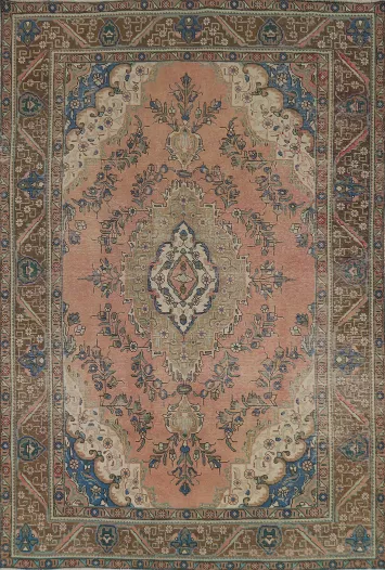 Vintage Wool Tabriz Persian Area Rug 6x10