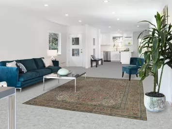 Pink Geometric Tabriz Persian Area Rug 7x9