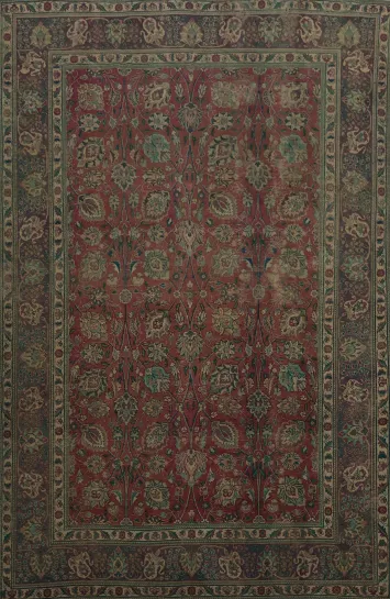 Vintage Floral Tabriz Persian Area Rug 8x11