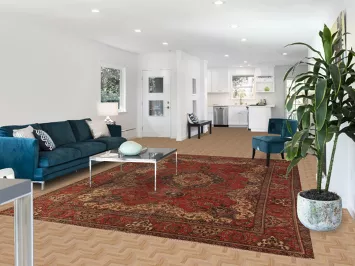 Vintage Wool Floral Tabriz Persian Area Rug 8x11