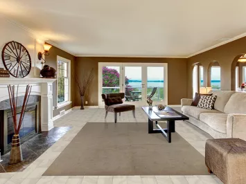 Muted Geometric Wool Tabriz Persian Area Rug 7x11