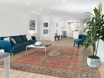 Geometric Wool Tabriz Persian Area Rug 9x12