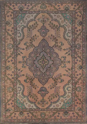 Handmade Wool Tabriz Persian Area Rug 7x9