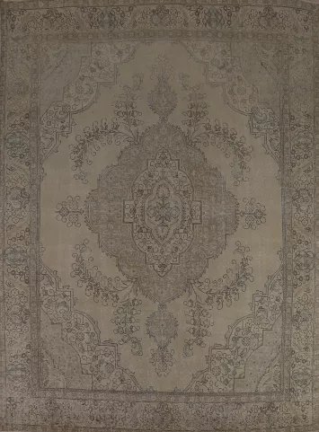 Distressed Wool Tabriz Persian Area Rug 10x12