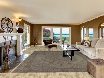 Distressed Wool Tabriz Persian Area Rug 10x12