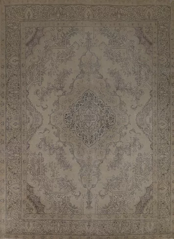 Geometric Wool Tabriz Persian Area Rug 10x13