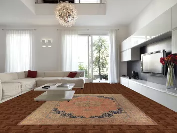 Medallion Wool Mashad Persian Area Rug 10x13