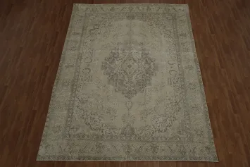 Vintage Wool Tabriz Persian Area Rug 9x13