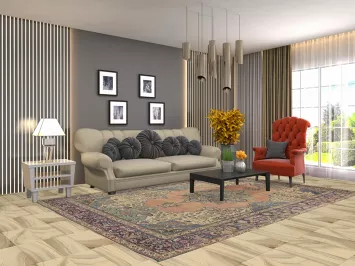 Vintage Wool Tabriz Persian Area Rug 7x10