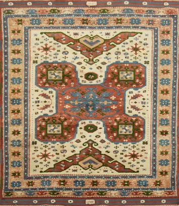 Vintage Turkish Woven Rug with Symmetrical Craftsmanship Details 5x6