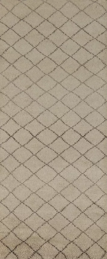 All-Over Trellis Moroccan Oriental Runner Rug 3x8