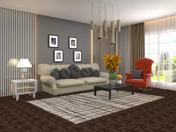 All-Over Wool Moroccan Modern Area Rug 5x8