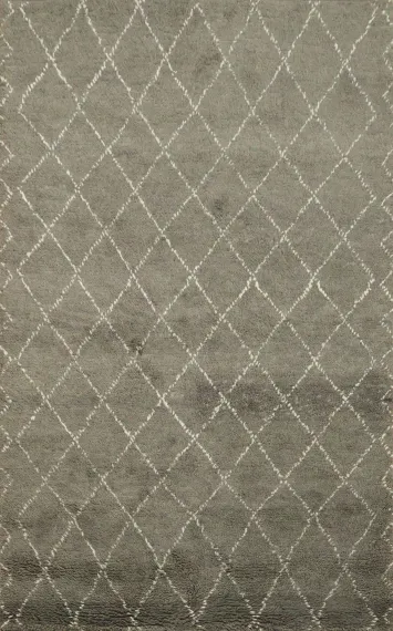 All-Over Brown Trellis Moroccan Indian Area Rug 5x8