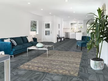 Beige & Gray Moroccan Shaggy Oriental Area Rug 5x8