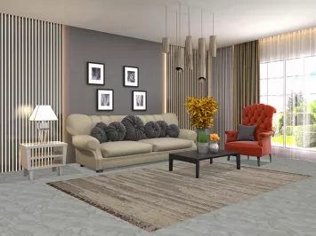 Striped Wool Moroccan Shaggy Oriental Area Rug 6x8