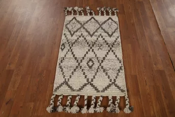 Geometric Wool Moroccan Oriental Rug 2x3