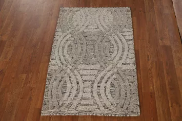 Modern Wool Moroccan Oriental Rug 2x3