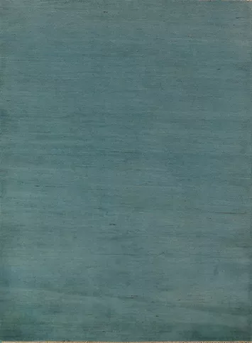 Handmade Teal Blue Gabbeh Wool Modern Rug 5x7