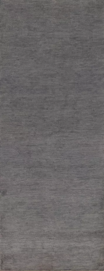 Gray Wool Gabbeh Modern Runner Rug 3x10