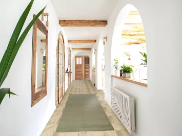 Green Wool Gabbeh Modern Runner Rug 3x10