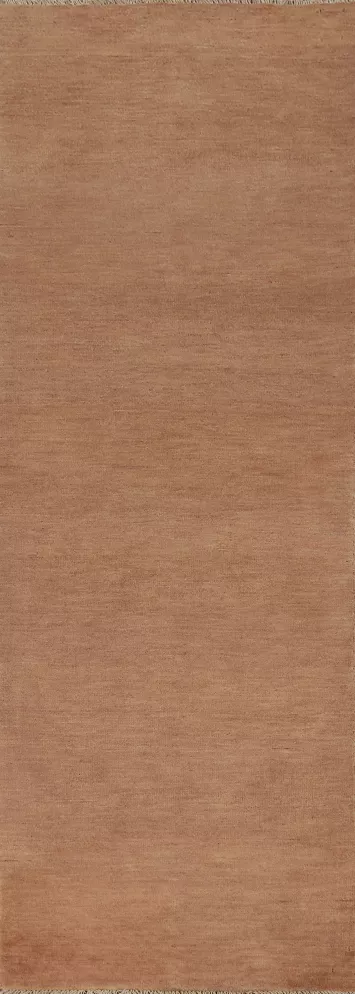 Brown Wool Gabbeh Modern Runner Rug 3x10