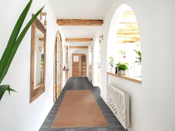 Brown Wool Gabbeh Modern Runner Rug 3x10