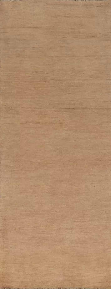 Light Brown Wool Gabbeh Modern Runner Rug 3x10