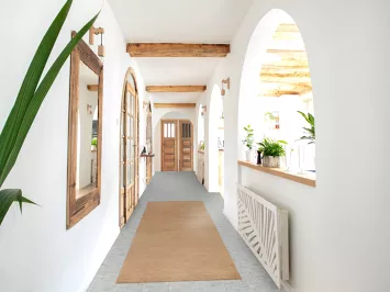 Light Brown Wool Gabbeh Modern Runner Rug 3x10