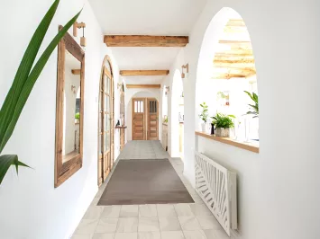 Light Brown Wool Gabbeh Modern Runner Rug 3x10