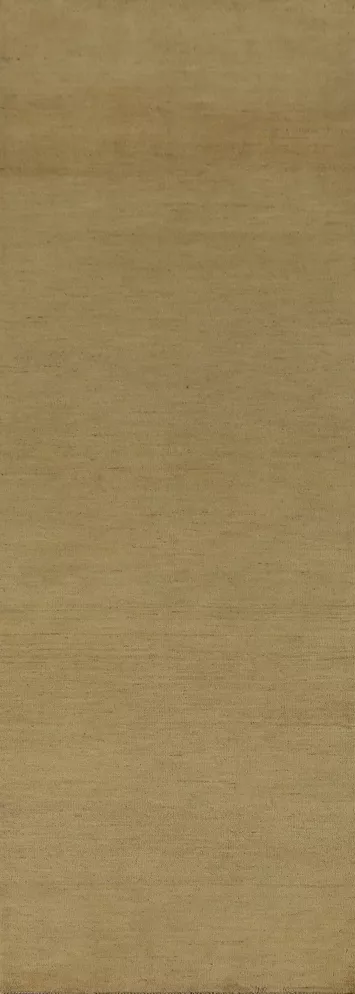 Gold Wool Gabbeh Modern Runner Rug 3x10
