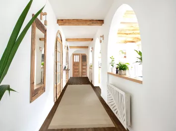 Beige Wool Gabbeh Oriental Runner Rug 3x14