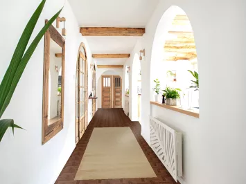 Solid Modern Gabbeh Wool Runner Rug 3x10