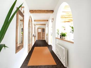 Orange Modern Gabbeh Wool Runner Rug 3x10