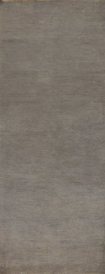 Gray Modern Gabbeh Wool Runner Rug 3x10