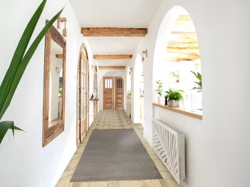 Gray Modern Gabbeh Wool Runner Rug 3x10