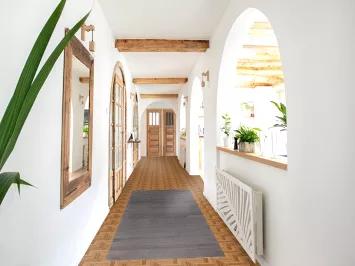 Blue & Grey Wool Gabbeh Oriental Runner Rug 3x8