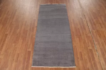 Gray Blue Handmade Gabbeh Oriental Runner Rug 3x7