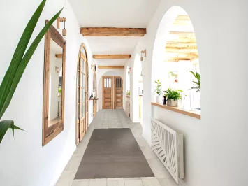 Gray & Beige Modern Gabbeh Wool Runner Rug 3x10