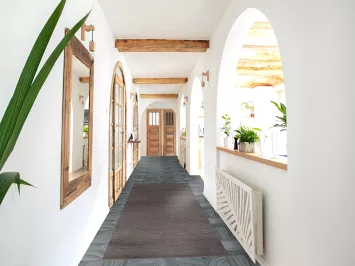 Gray Modern Gabbeh Wool Runner Rug 3x10