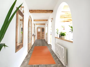 Orange Modern Gabbeh Wool Runner Rug 3x10