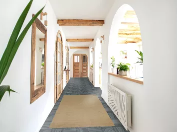 Beige Gold Gabbeh Oriental Runner Rug 3x8