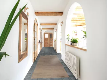 Brown & Gray Modern Gabbeh Wool Runner Rug 3x10