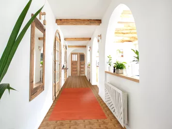 Orange Modern Gabbeh Wool Runner Rug 3x10