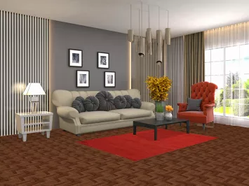 Red Gabbeh Modern Wool Accent Rug 4x6