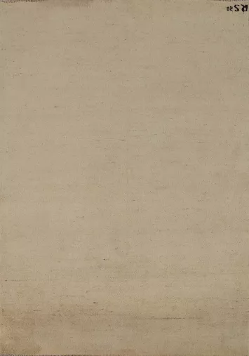 Solid Beige Gabbeh Modern Wool Accent Rug 4x6