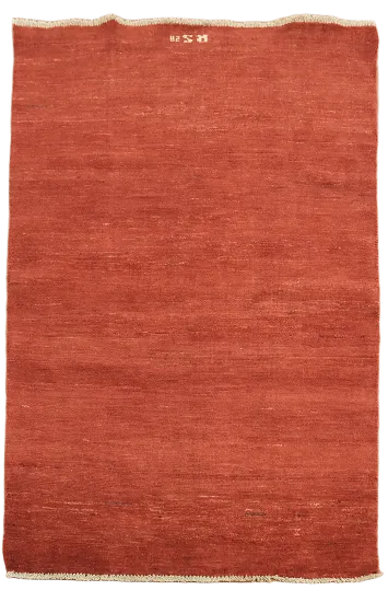 Solid Red color Gabbeh Area Rug 4x6 ft