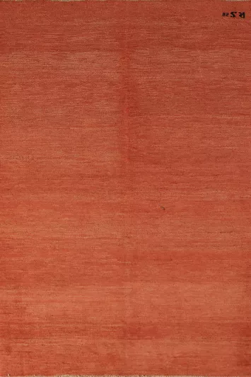 Orange Gabbeh Modern Wool Accent Rug 4x6