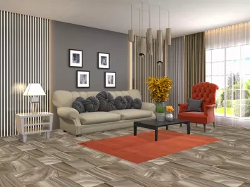 Orange Gabbeh Modern Wool Accent Rug 4x6