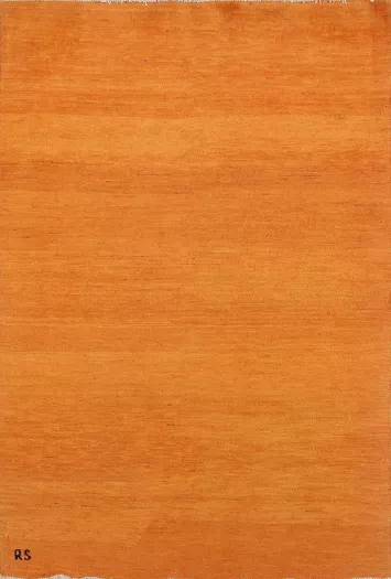 Orange Gabbeh Modern Wool Accent Rug 4x6